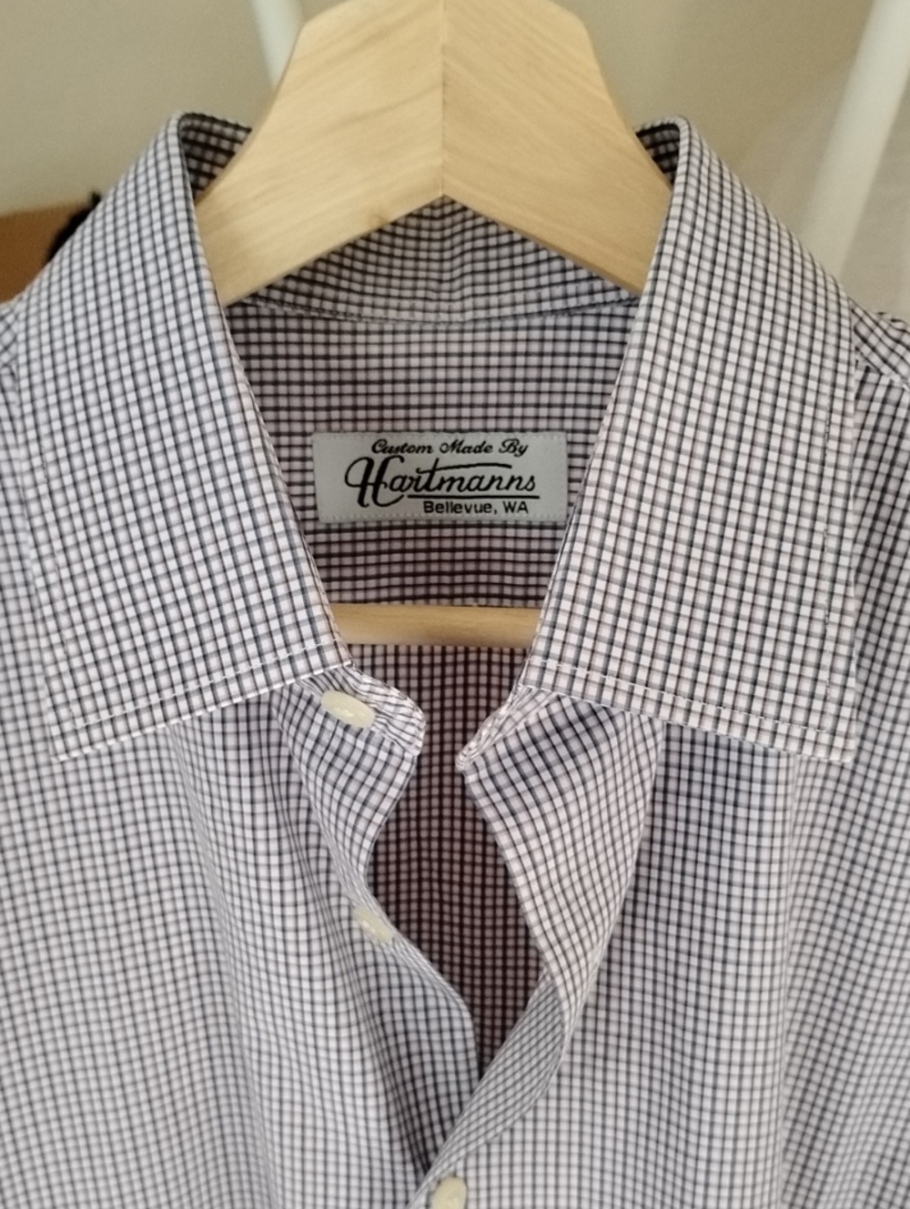 Tall Men’s White/Pink/Blue Micro-Check Dress Shirt - Picture 1 of 7